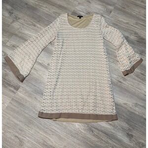 Espresso size Small Lace Off-White Lined‎ Crochet Dress